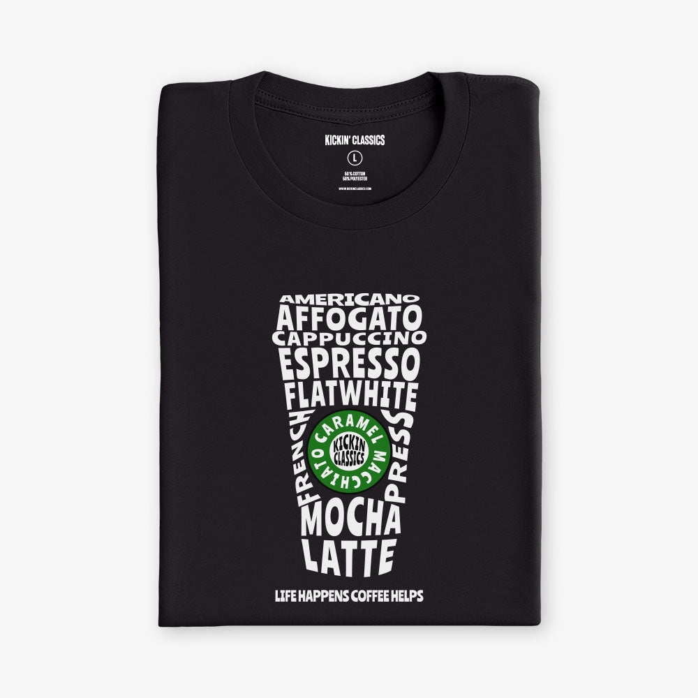 Life Happens Coffee Helps T-Shirt - Black